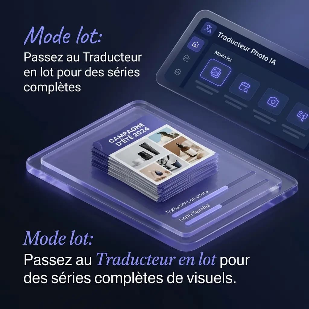 Batch mode processing multiple visuals in French